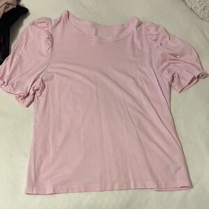 A New Day pink balloon shoulder knot sleeve top- size M